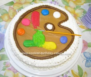 Homemade  Artist Palette Birthday Cake
