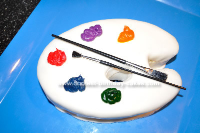 Homemade Artist Palette Birthday Cake