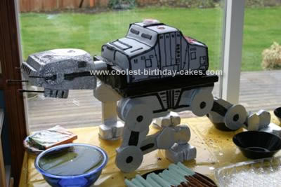 Homemade AT-AT Star Wars Cake