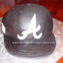 Homemade Atlanta Braves Baseball Hat Cake