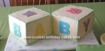 Homemade Baby Blocks Cake