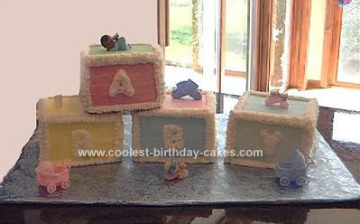 Homemade Baby Blocks Cake