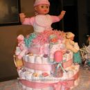 Homemade Baby Doll Diaper Cake