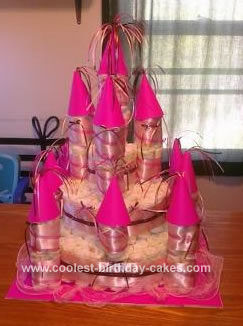 Homemade Baby Girl Castle Diaper Cake