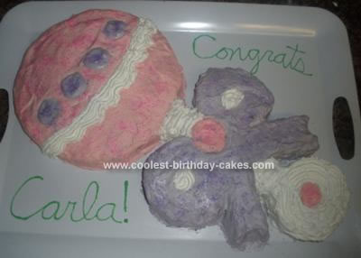 Homemade Baby Girl Rattle Cake