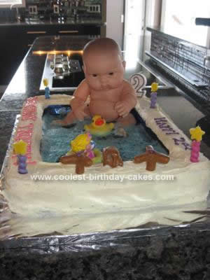 Homemade Baby in a Bath Cake
