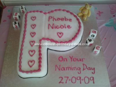 Homemade Baby Naming Day Cake