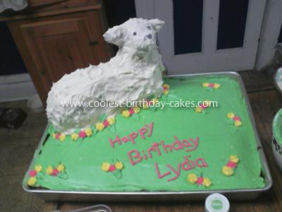 Homemade Baby Sheep 1st Birthday Cake
