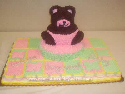 Homemade Baby Shower Bear Cake