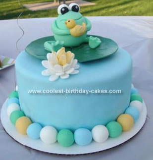 Homemade Baby Shower Frog Cake