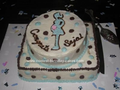 Homemade Baby Shower Mommy Silouette Cake