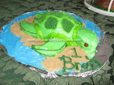Homemade Baby Turtle Cake