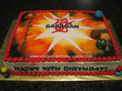 Homemade Bakugan Birthday Cakeo