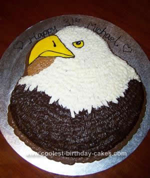 Homemade Bald Eagle Birthday Cake Design