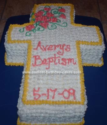Homemade  Baptism Cross Cake