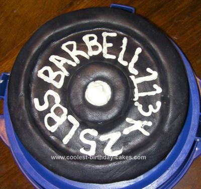 Homemade Barbell Cake