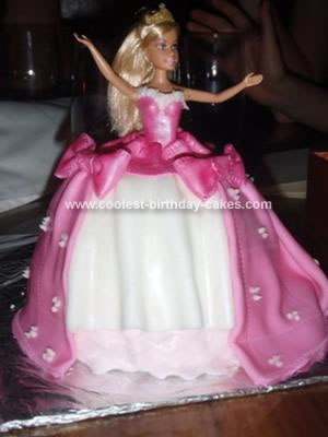 Homemade Barbie Ball Gown Cake