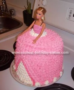 Homemade  Barbie Birthday Cake