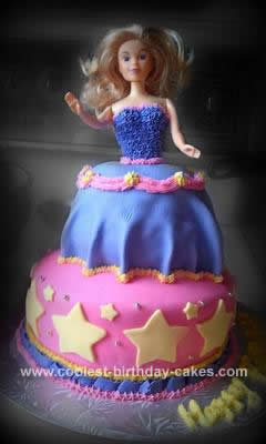 Homemade Barbie Birthday Cake