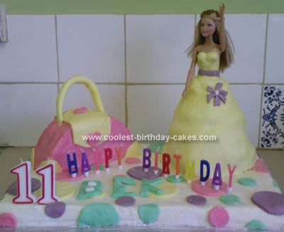 Homemade Barbie and Purse Cake