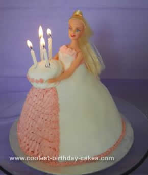 Homemade Barbie Doll 4th Birthday Cake