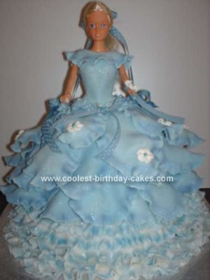Homemade Barbie Doll Birthday Cake