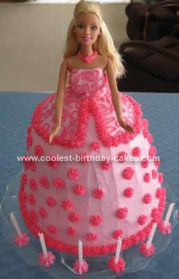 Homemade Barbie Doll Birthday Cake Design