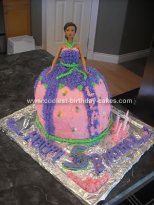 Homemade Barbie Doll Skirt Birthday Cake