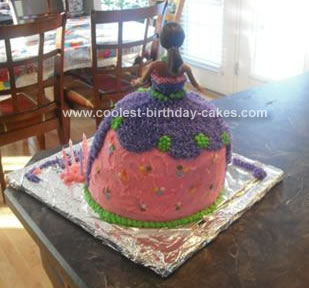 Homemade Barbie Doll Skirt Birthday Cake