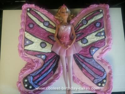 Homemade Barbie Mariposa Cake