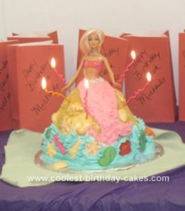 Homemade Barbie Mermaid 5th Birthday Cake