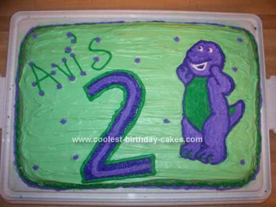 Homemade Barney Birthday Cake