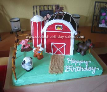 Homemade Barnyard Birthday Cake