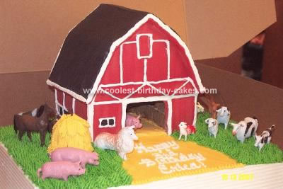 Homemade Barnyard Birthday Cake
