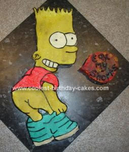 Homemade Bart Simpson Birthday Cake