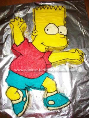 Homemade Bart Simpson Cake