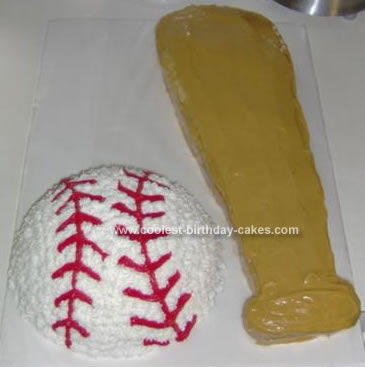 Homemade Baseball And Bat Cake