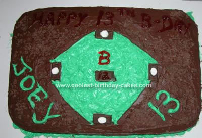 Homemade Baseball Birthday Cake
