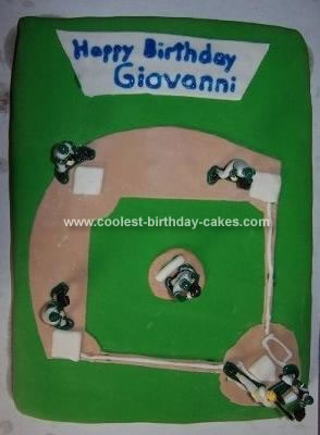 Homemade Baseball Field Birthday Cake