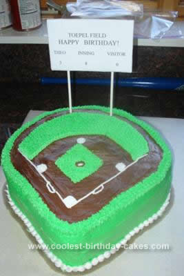 Homemade Baseball Field Cake