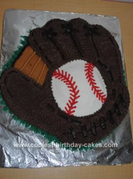 Homemade Baseball Mitt Birthday Cake