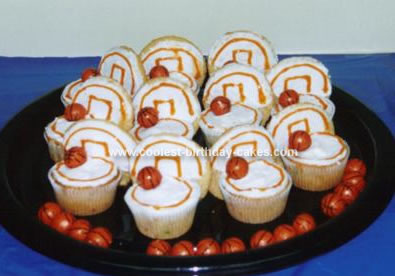 Homemade Basketball Goal Cupcakes