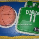 Homemade Basketball Jersey And Ball Birthday Cake