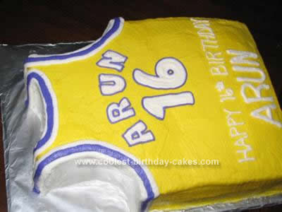 Homemade Basketball Jersey Birthday Cake