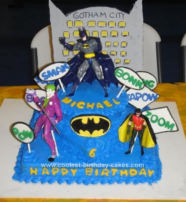 Homemade Batman and Robin to the Rescue Birthday Cake