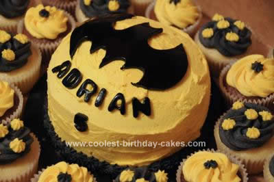 Homemade Batman Birthday Cake & Cupcakes