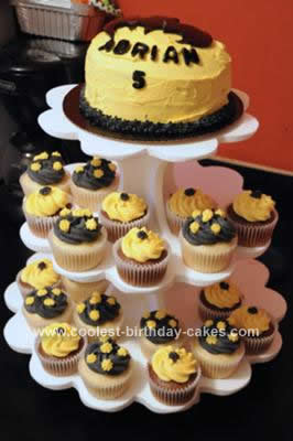 Homemade Batman Birthday Cake & Cupcakes