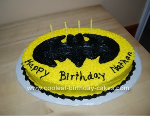 Homemade Batman Emblem Birthday Cake