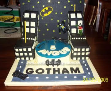 Homemade Batman Gotham City Birthday Cake