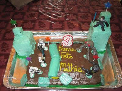 Homemade Battle of Christophsis Clone Wars Birthday Cake Design